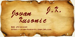Jovan Kusonić vizit kartica